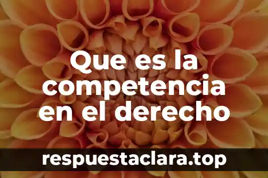 Que es la competencia en el derecho