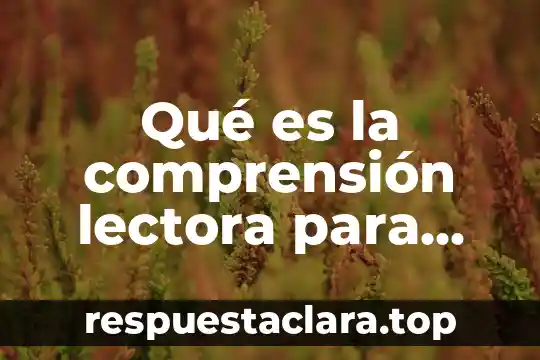 Qué es la comprensión lectora para tecnología
