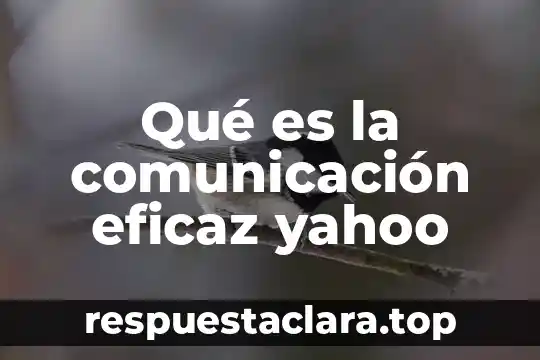 Qué es la comunicación eficaz yahoo