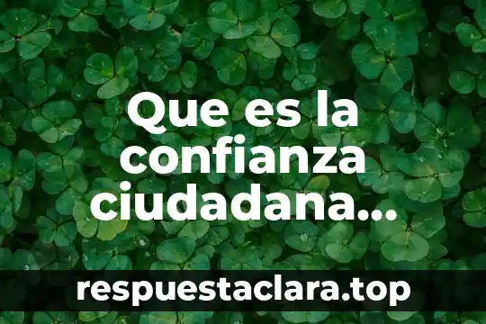 Que es la confianza ciudadana concepto