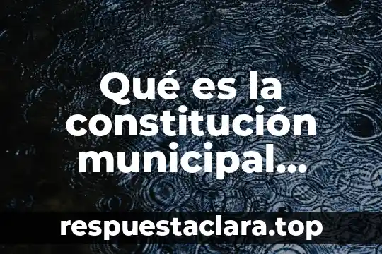 Qué es la constitución municipal definición