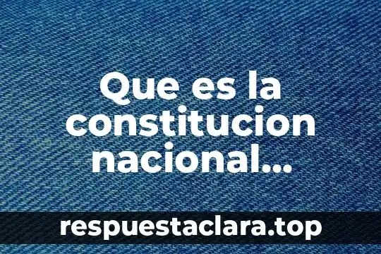 Que es la constitucion nacional zamba pregunta