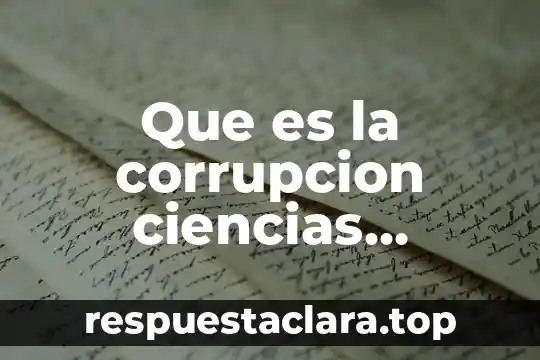 Que es la corrupcion ciencias sociales