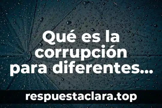 Qué es la corrupción para diferentes autores