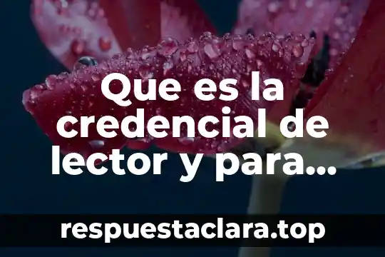 Que es la credencial de lector y para que sirve