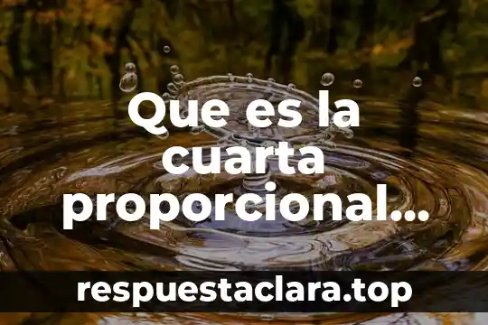 Que es la cuarta proporcional ejemplos