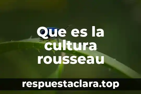 Que es la cultura rousseau