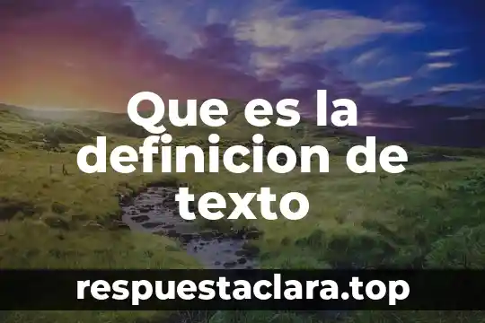 Que es la definicion de texto
