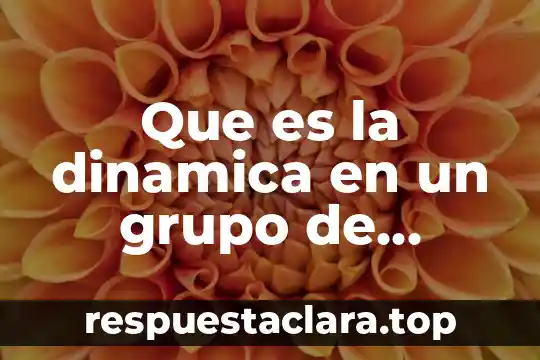 Que es la dinamica en un grupo de trabajo