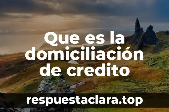 Que es la domiciliación de credito