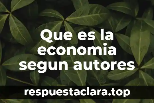 Que es la economia segun autores