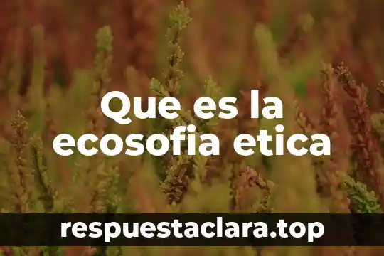 Que es la ecosofia etica
