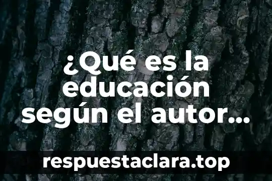 ¿Qué es la educación según el autor llamado San Agustín?