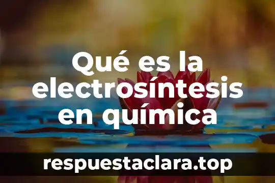 Qué es la electrosíntesis en química