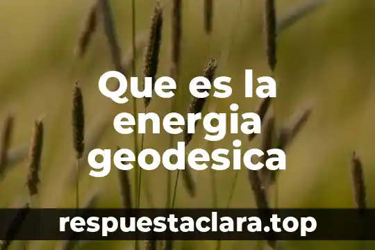 Que es la energia geodesica