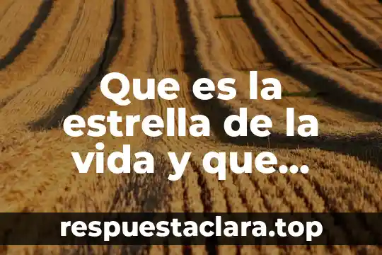 La vida que es para ti 6 Que es la estrella de la vida y que significa