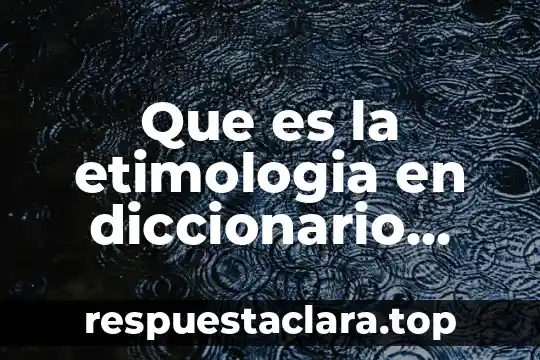 Qué es el término etimología 4 Que es la etimologia en diccionario filosofico
