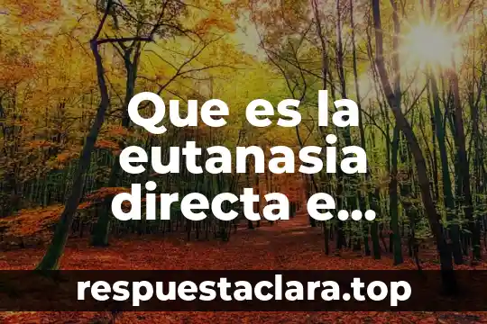 Que es una proporcionalida directa 3 Que es la eutanasia directa e indirecta