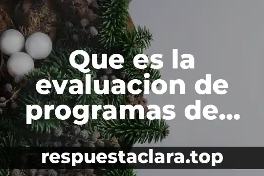 Que es la evaluacion de programas de intervencion