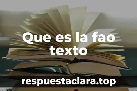 Que es la fao texto