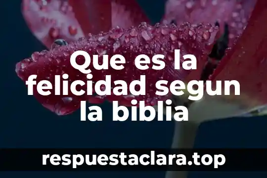Que es la felicidad segun la biblia