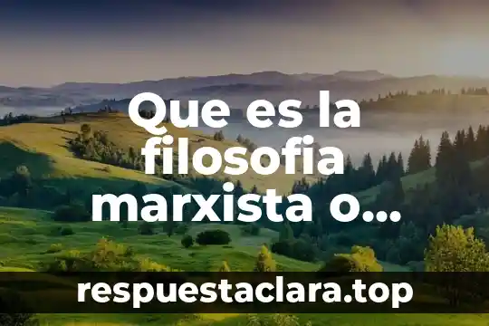 Que es la filosofia marxista o marciana