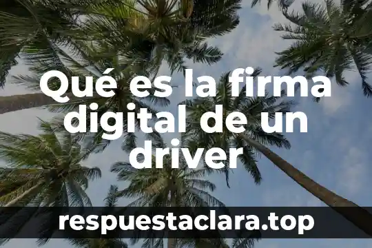 Que es driver en electronica 4 Qué es la firma digital de un driver