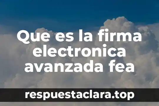 Firma electr贸nica fiel que es 7 Que es la firma electronica avanzada fea