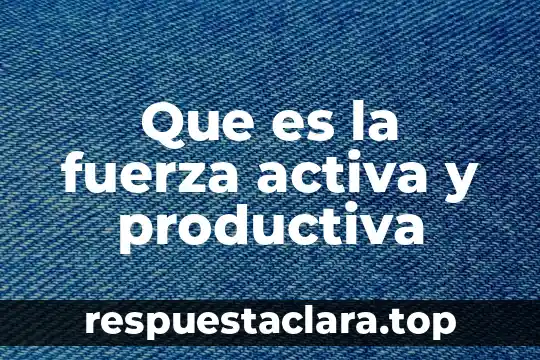 Que es la fuerza activa y productiva