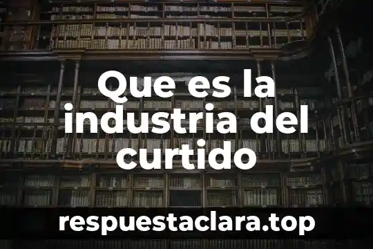 Industria de tiempo libre que es significado y concepto 3 Que es la industria del curtido