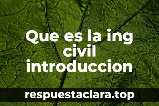 Que es la ing civil introduccion