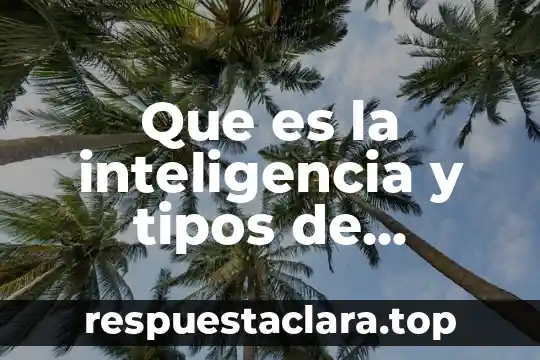 Que es la inteligencia y tipos de inteligencia