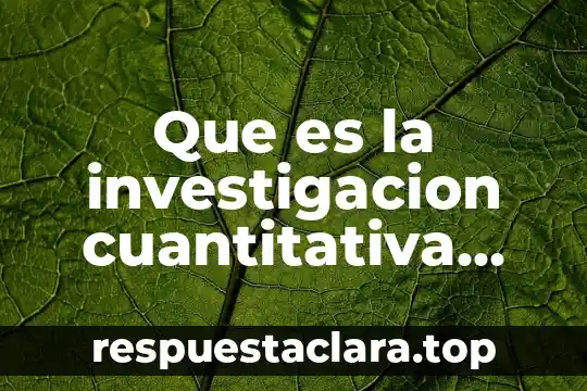 Que es la investigacion cuantitativa para sampieri