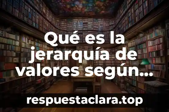 Qué es la jerarquía de valores según Robert Hartman