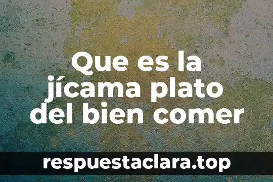 Que es el plato del bien o buen comer 4 Que es la jícama plato del bien comer
