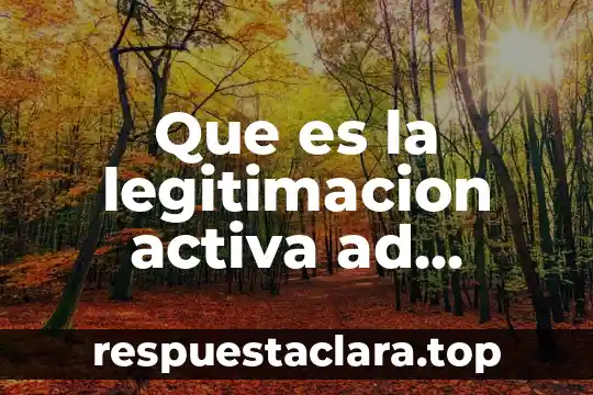 Que es la legitimacion activa ad procesum