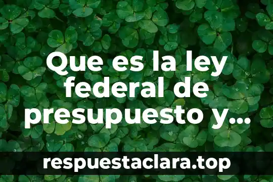 Que es el principio de igualdad ante la ley 4 Que es la ley federal de presupuesto y responsabilidad hacendaria