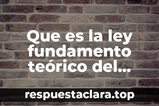 Que es la ley fundamento teórico del capitalismo