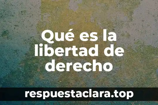 Qué es la libertad de derecho