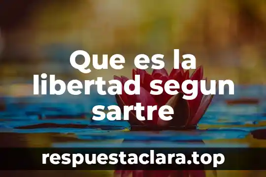 Que es la libertad segun sartre
