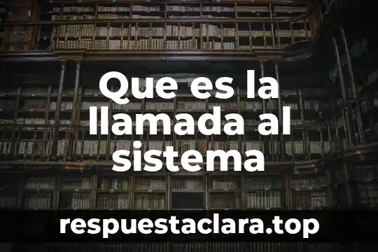 Qué es llamada arquitectura viva 7 Que es la llamada al sistema