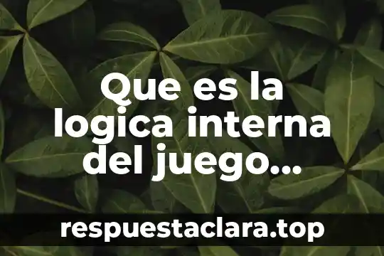 Que es una representación interna 3 Que es la logica interna del juego animado