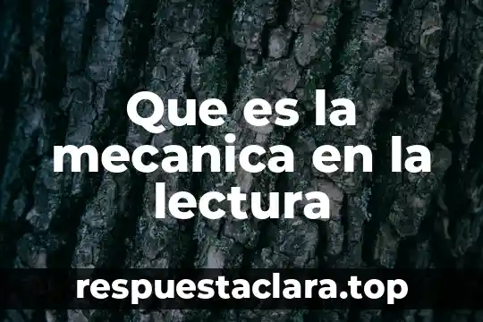 Que es la mecanica en la lectura