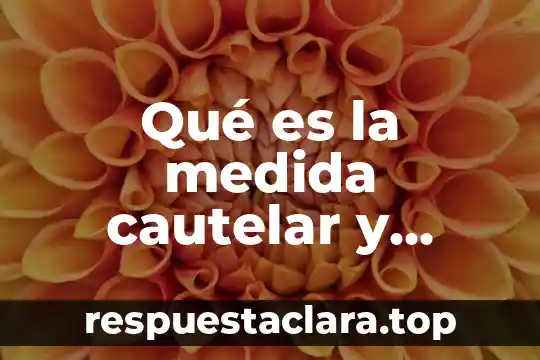Qué es la medida cautelar y cuándo se aplica