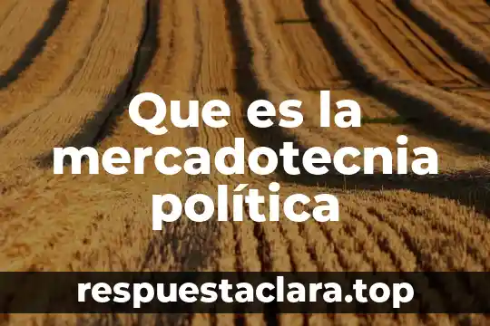 Que es la mercadotecnia política