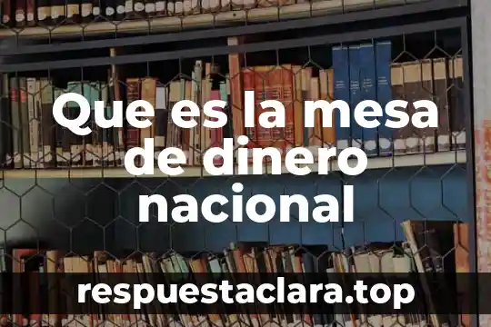 Que es la mesa de dinero nacional