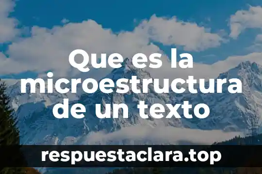 Ordena un texto partiendo de una idea principal que es 7 Que es la microestructura de un texto