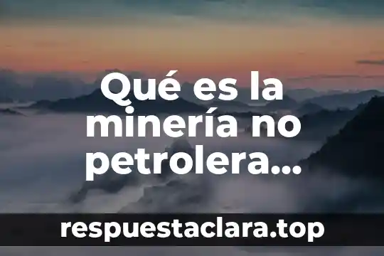 Qué es la minería no petrolera definición