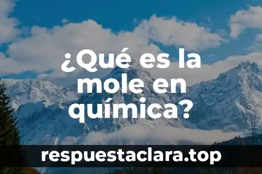 Qué es un anion en química concepto 3 ¿Qué es la mole en química?