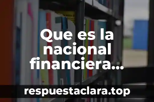 Que es la nacional financiera nafin